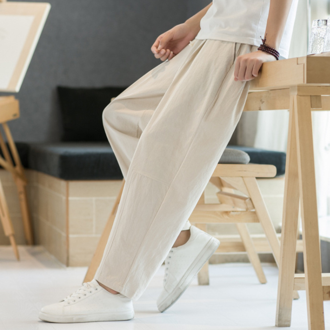 ハル リネンブレンド リラックスパンツ