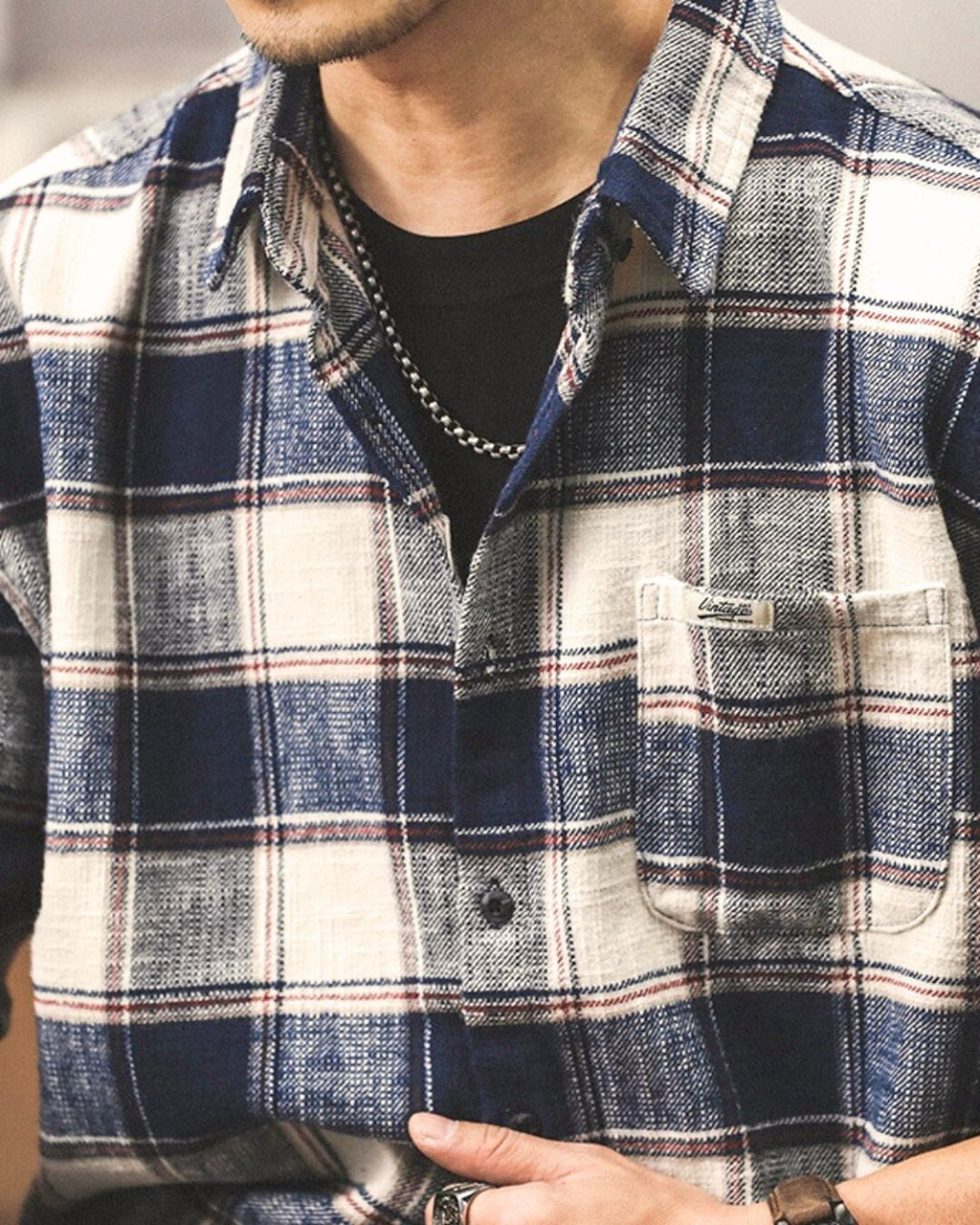 チェックフランネルシャツ