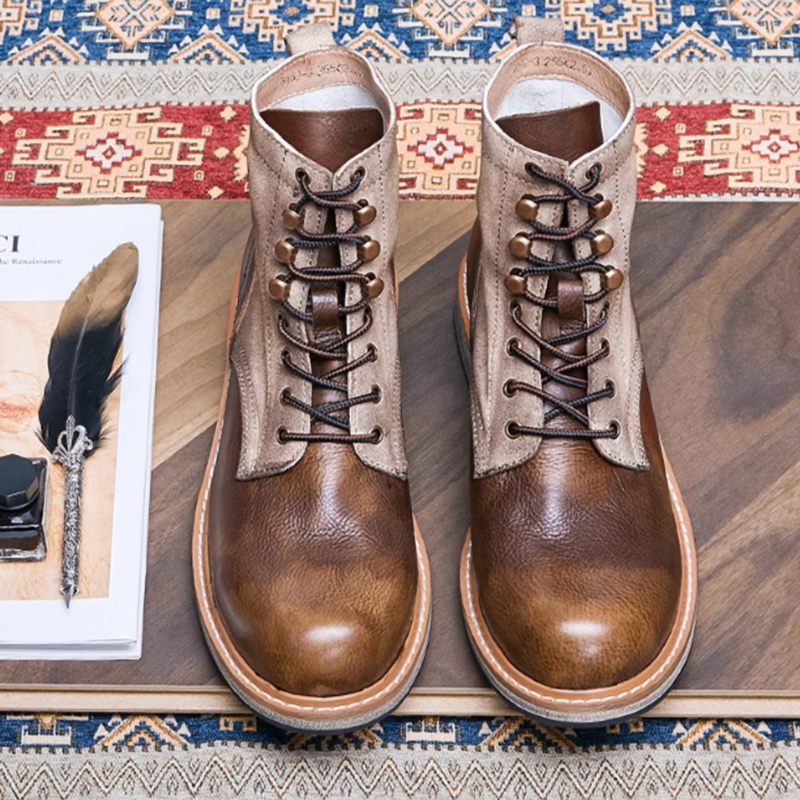 ハルオ レザーミックス ブーツ