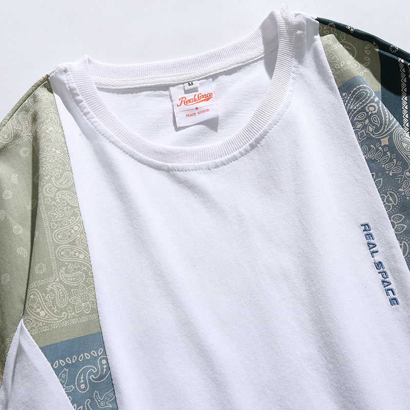 バンダナスリーブ パッチワークTシャツ
