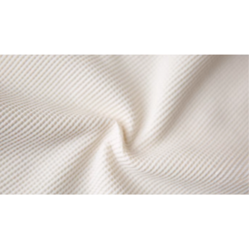 ホワイトリュウヘンリーネックワッフルシャツ