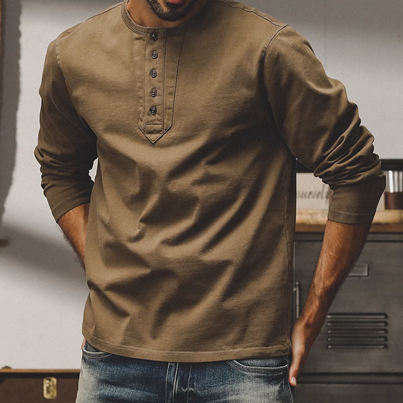 タケルヘンリーネックロングスリーブシャツ