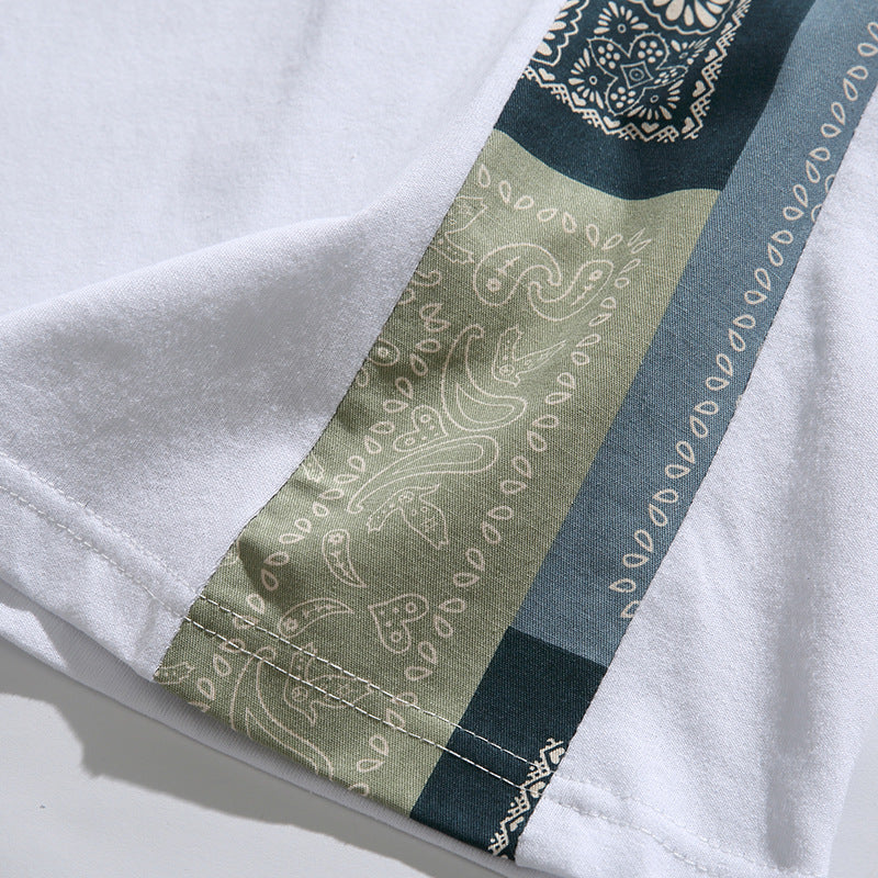 バンダナスリーブ パッチワークTシャツ