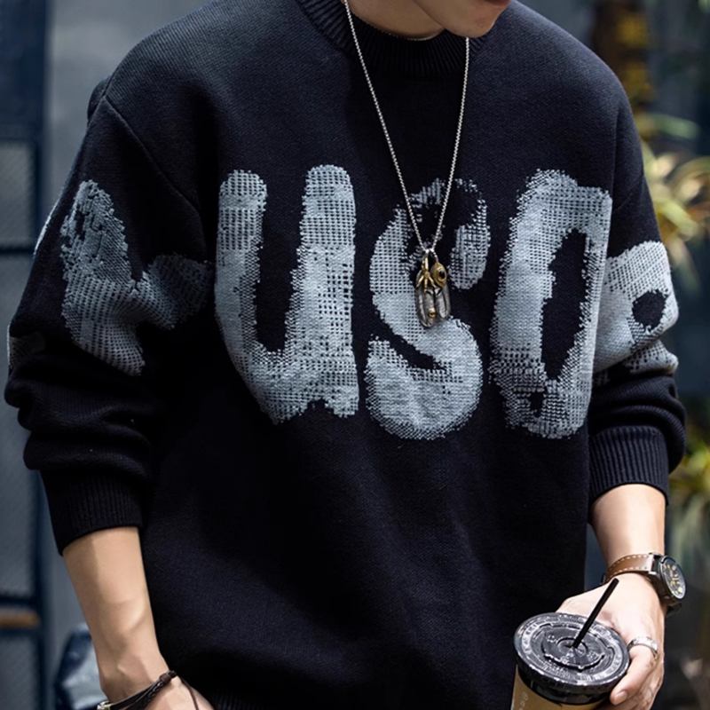 ユウト グラフィック クルーネック セーター