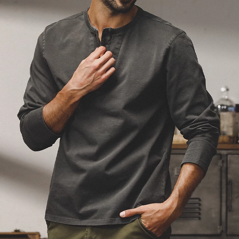 タケルヘンリーネックロングスリーブシャツ