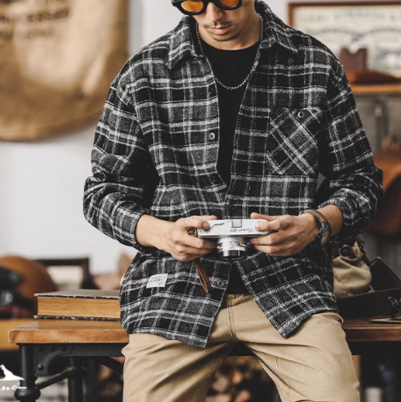 カズ フランネル チェックシャツ