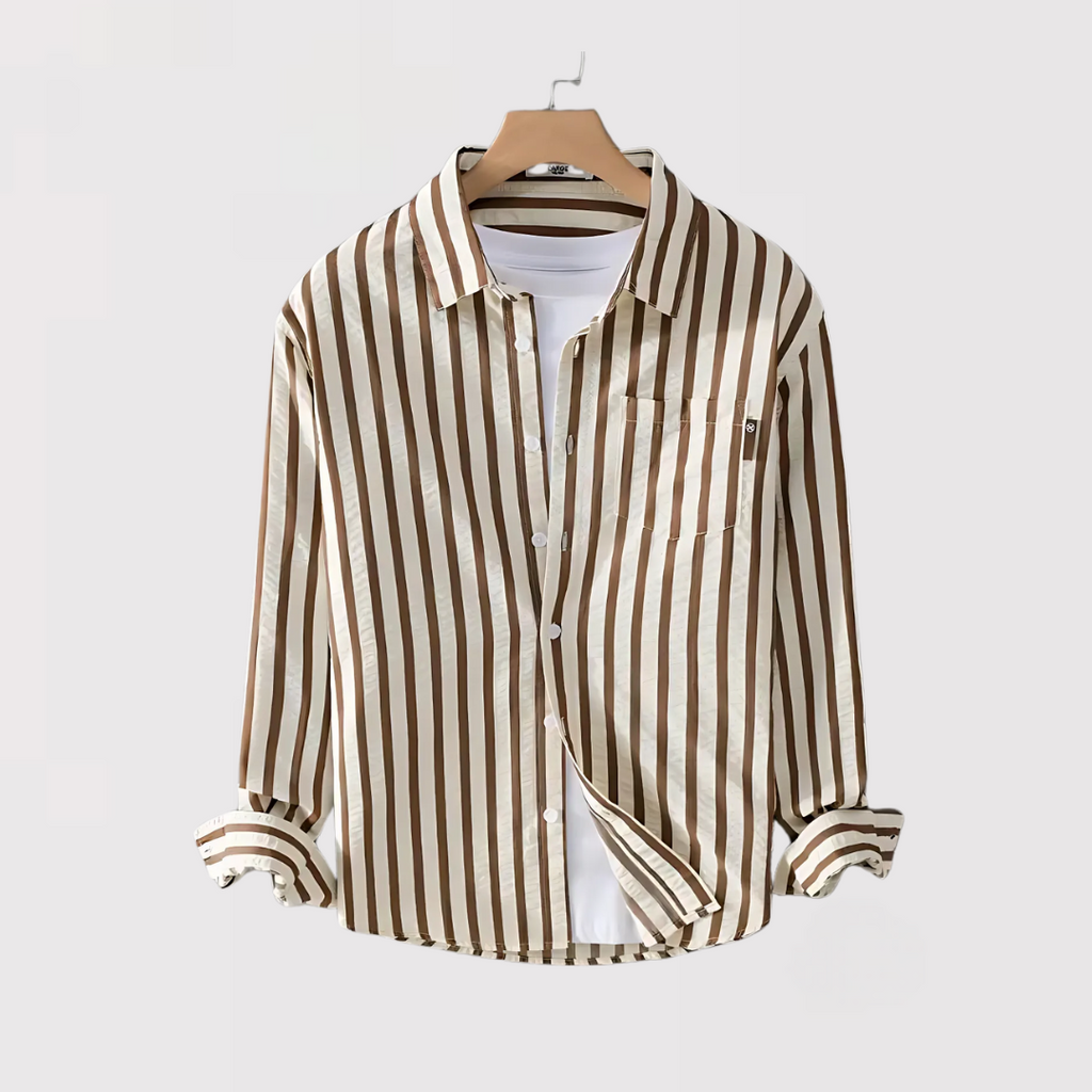 KENJAKU | ストライプレギュラーカラーシャツ