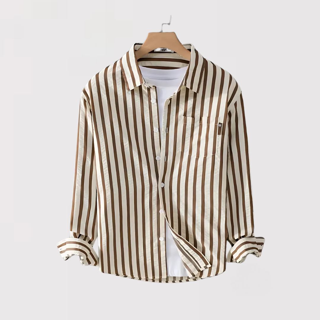 KENJAKU | ストライプレギュラーカラーシャツ