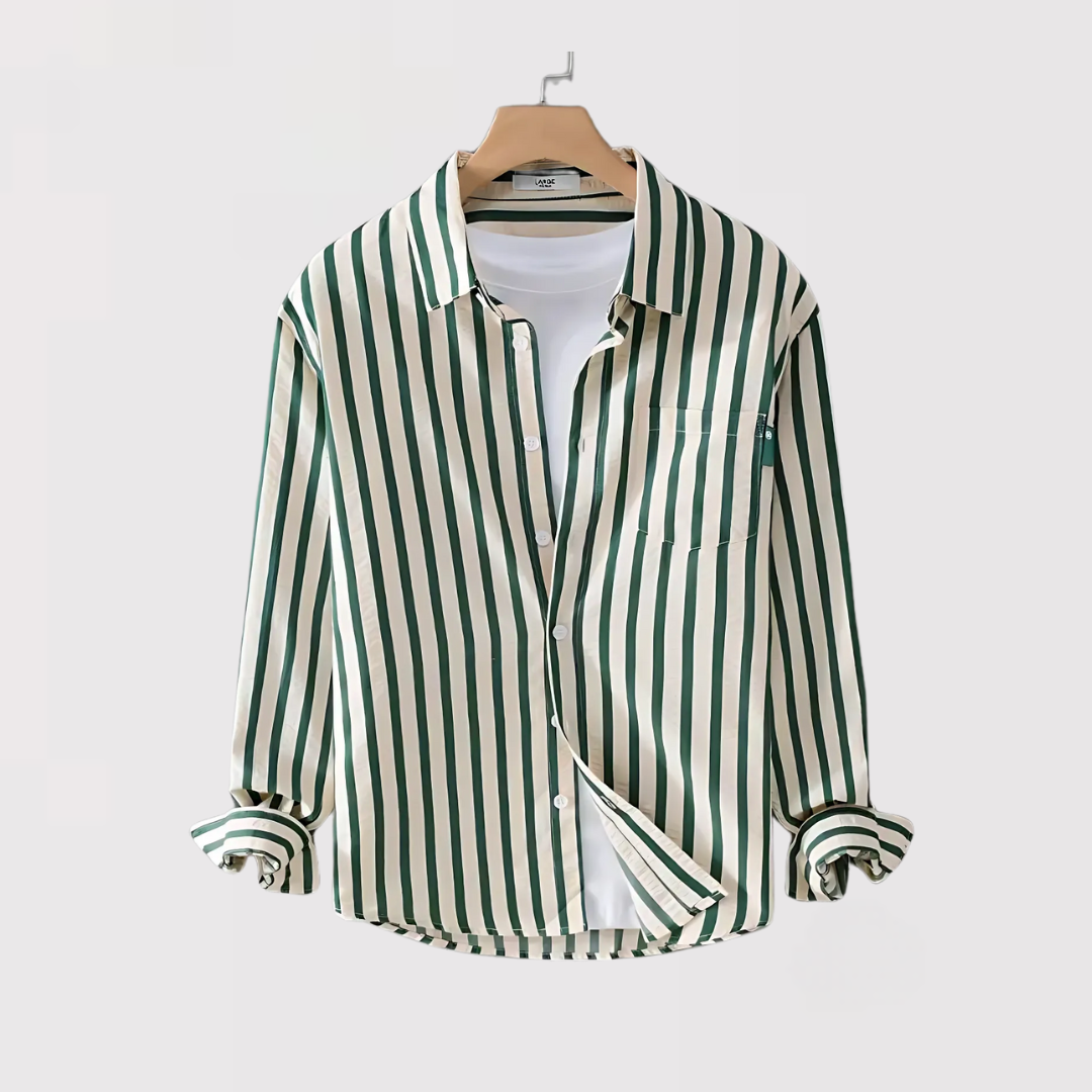 KENJAKU | ストライプレギュラーカラーシャツ