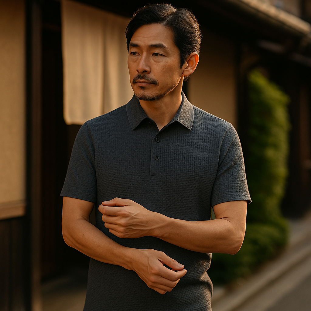 MITSUO | テクスチャードニットポロシャツ