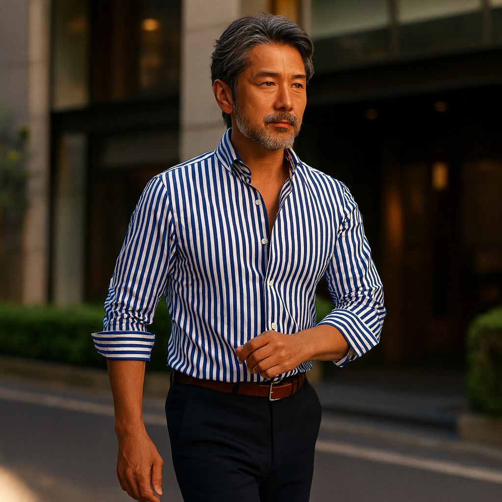 TENDO | ストライプレギュラーカラーシャツ