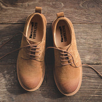 ブラウン カズオ スエードレザーダービーシューズ