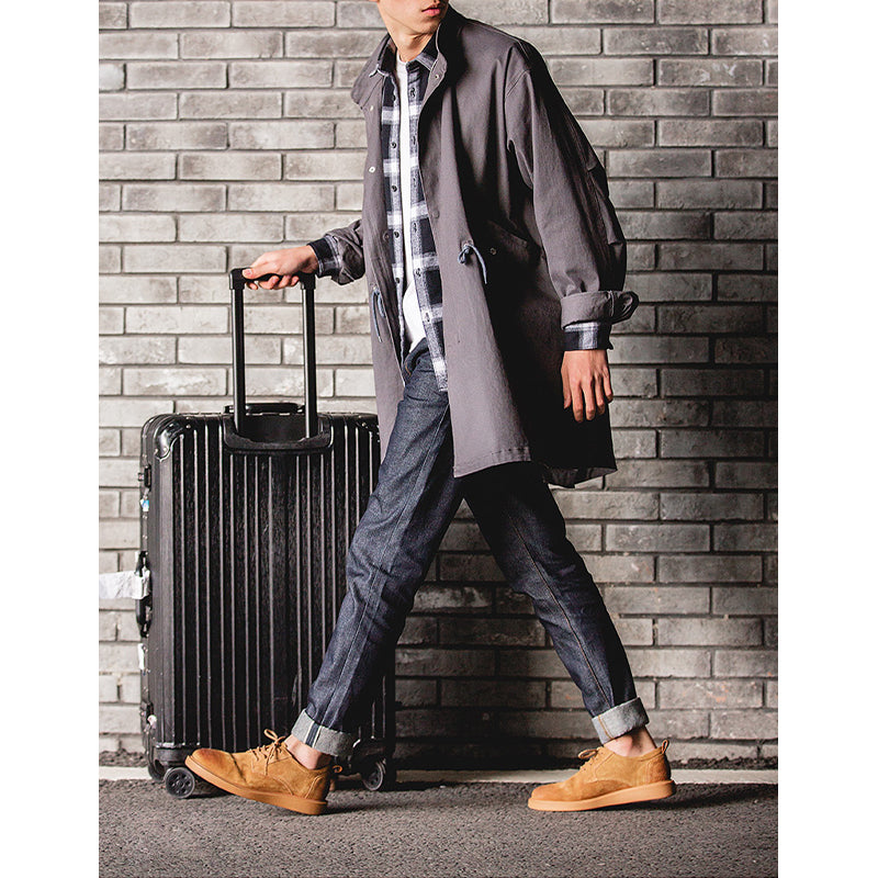 ブラウン カズオ スエードレザーダービーシューズ