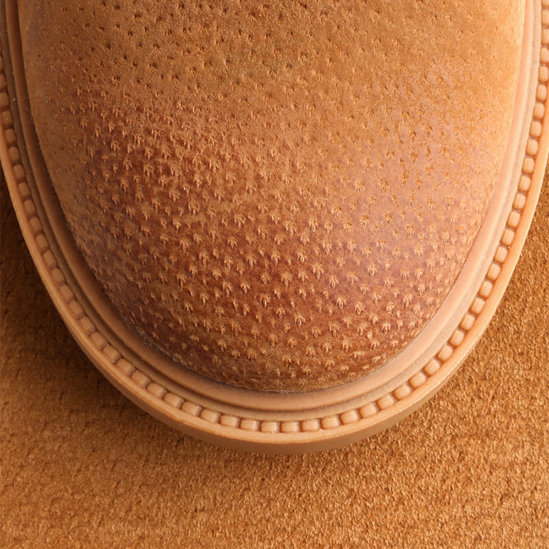 ブラウン カズオ スエードレザーダービーシューズ