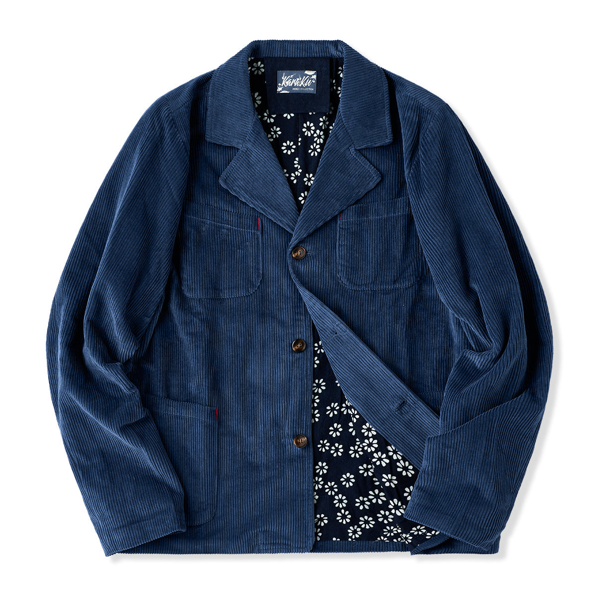 ネイビー ソラ コーデュロイワークジャケット