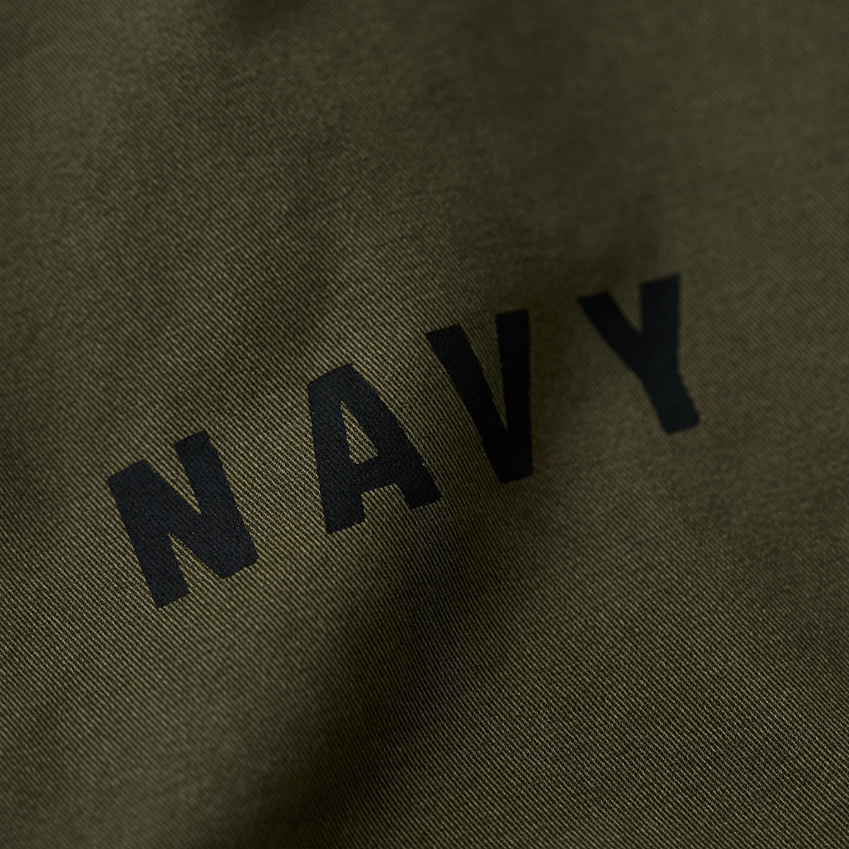 カズオ オリーブ ミリタリーレースアップ パーカー