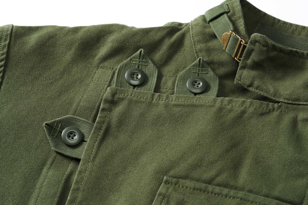オリーブ カズマ ミリタリーキャンバスジャケット