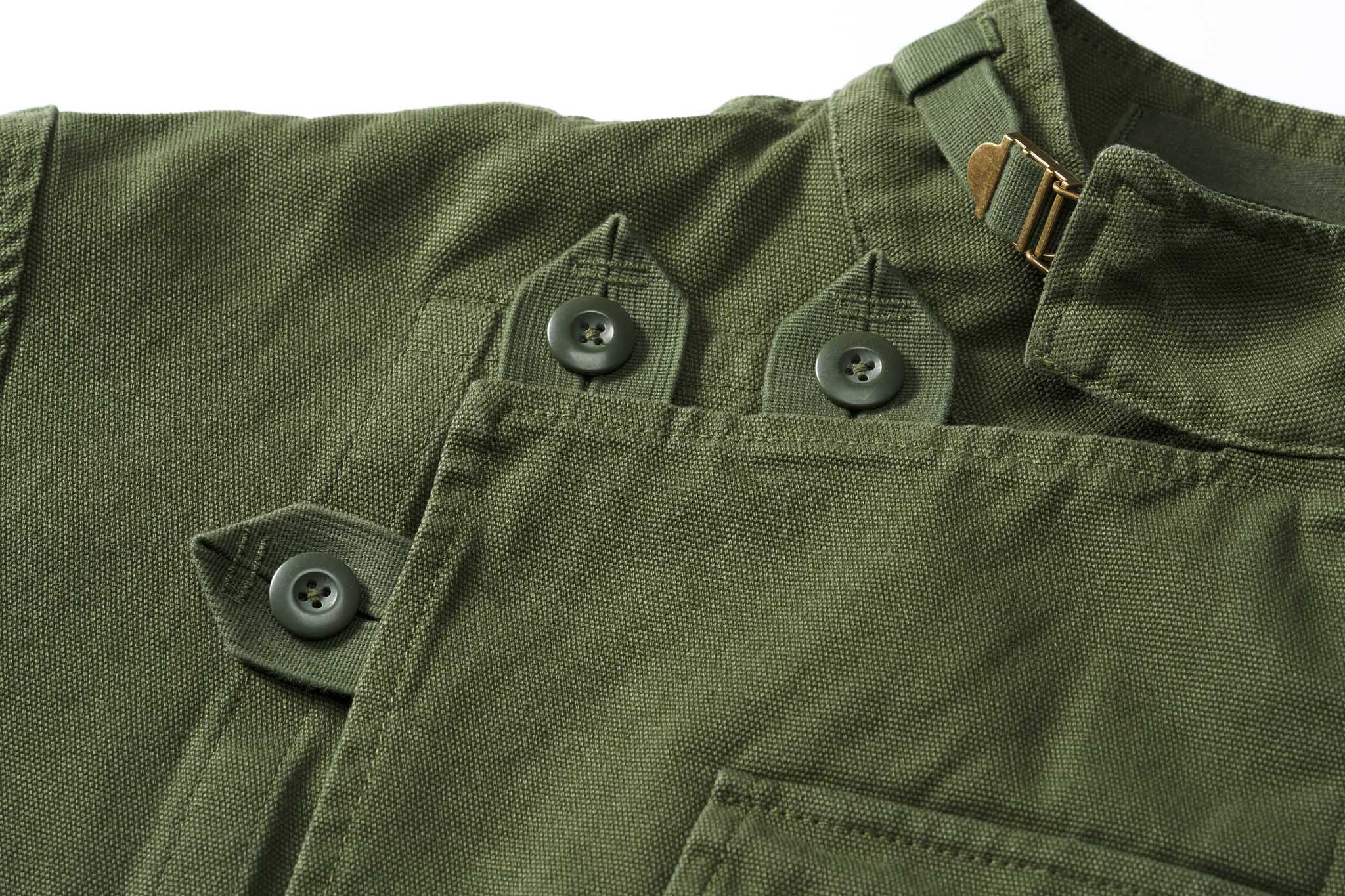 オリーブ カズマ ミリタリーキャンバスジャケット