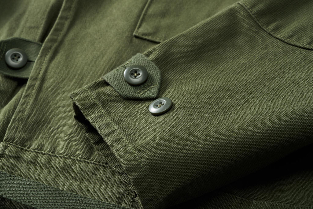 オリーブ カズマ ミリタリーキャンバスジャケット