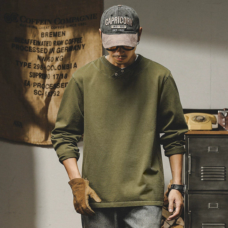 ダブルカラーロングスリーブスウェット