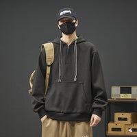 ブラックのハーフジップジャカードフーディ、フード付きプルオーバー