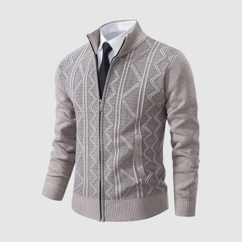 ケン ジオメトリック ジップアップ ニットジャケット