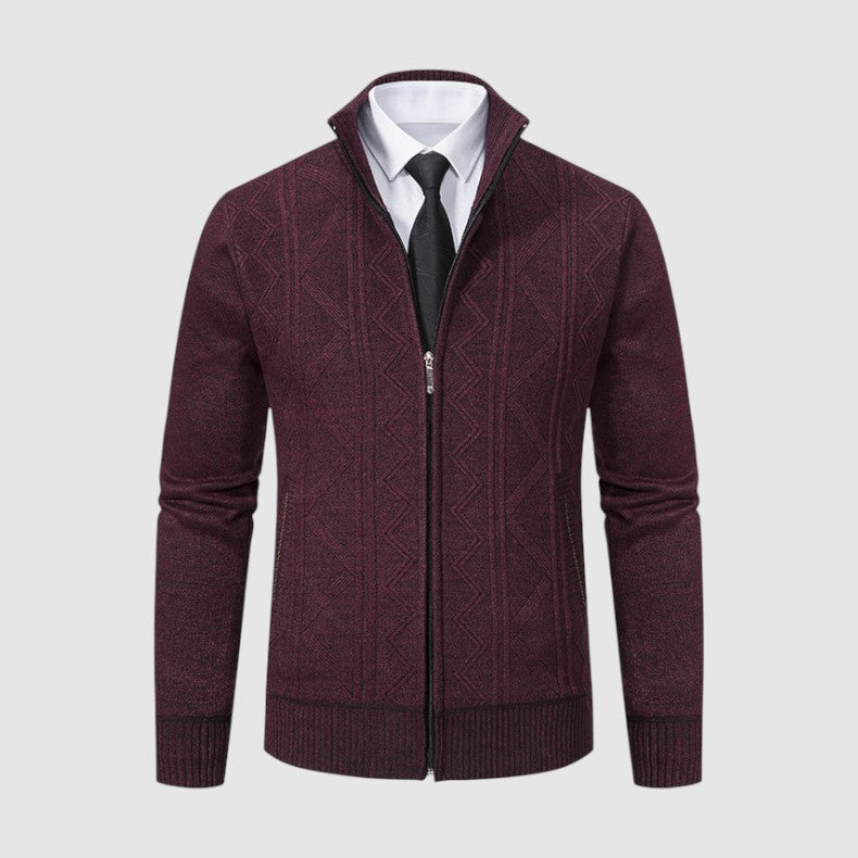 ケン ジオメトリック ジップアップ ニットジャケット