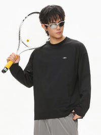 長袖Tシャツ メンズ — 背面ベンチレーションを備えたドライポリエステルのスポーツカットソー
