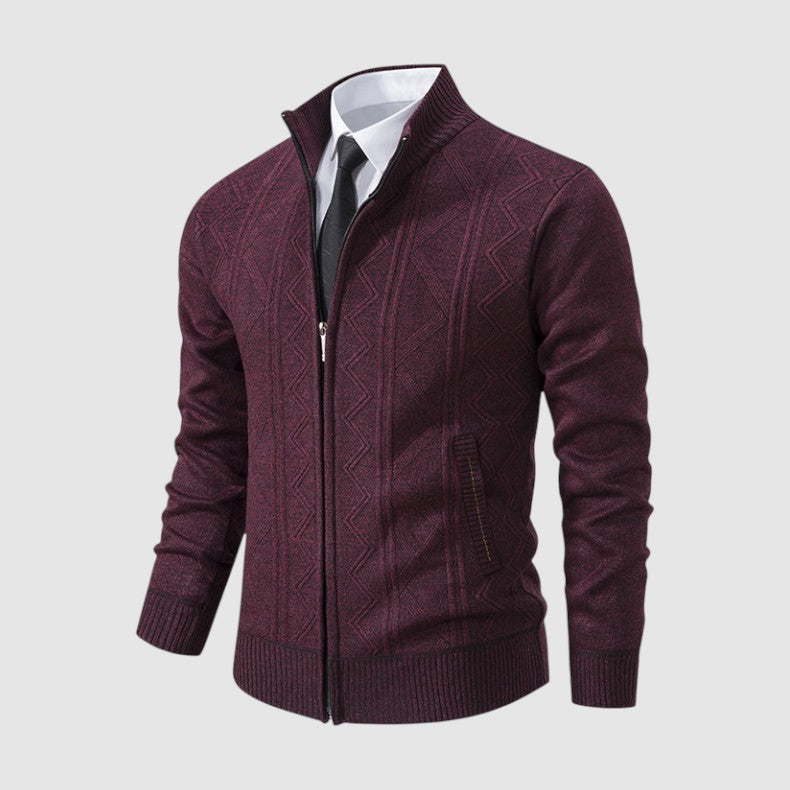 ケン ジオメトリック ジップアップ ニットジャケット