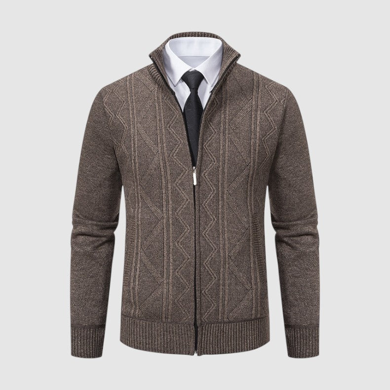 ケン ジオメトリック ジップアップ ニットジャケット