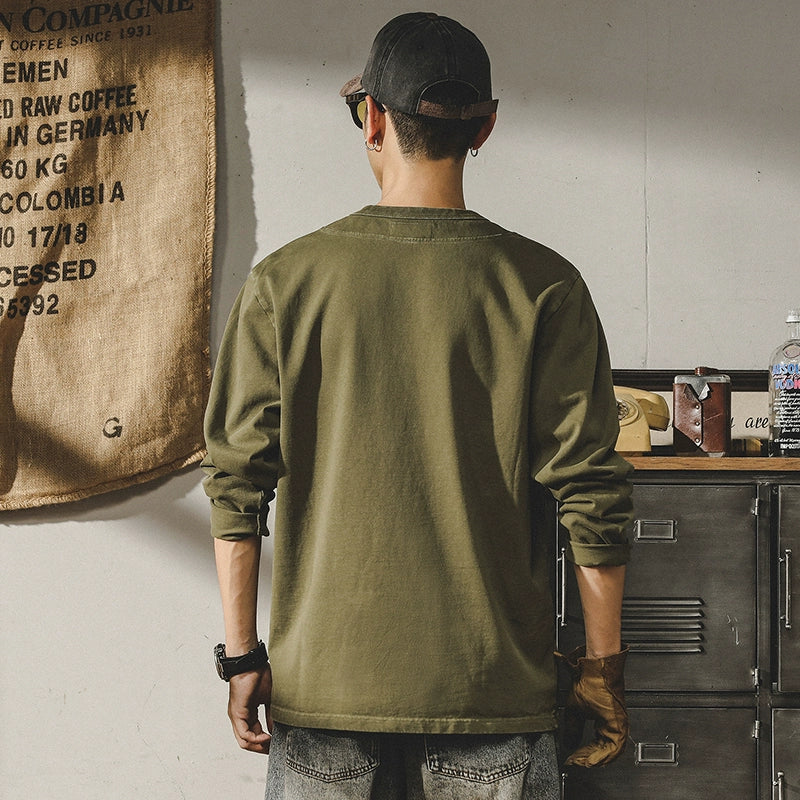 ダブルカラーロングスリーブスウェット