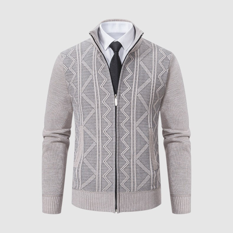 ケン ジオメトリック ジップアップ ニットジャケット