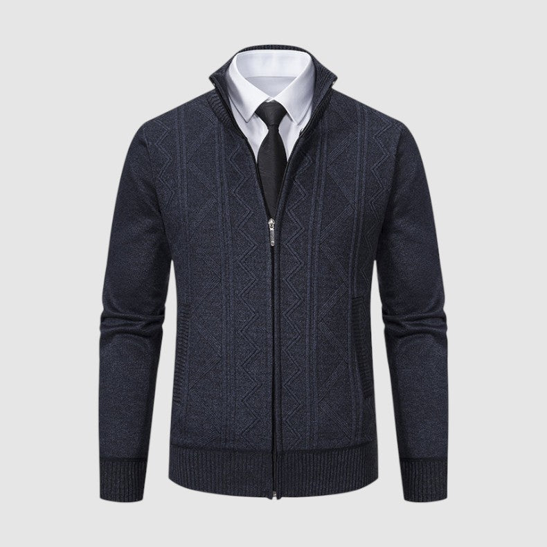 ケン ジオメトリック ジップアップ ニットジャケット