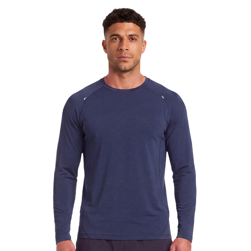 長袖Tシャツ メンズ — 杢調ストレッチ素材のトレーニングカットソー