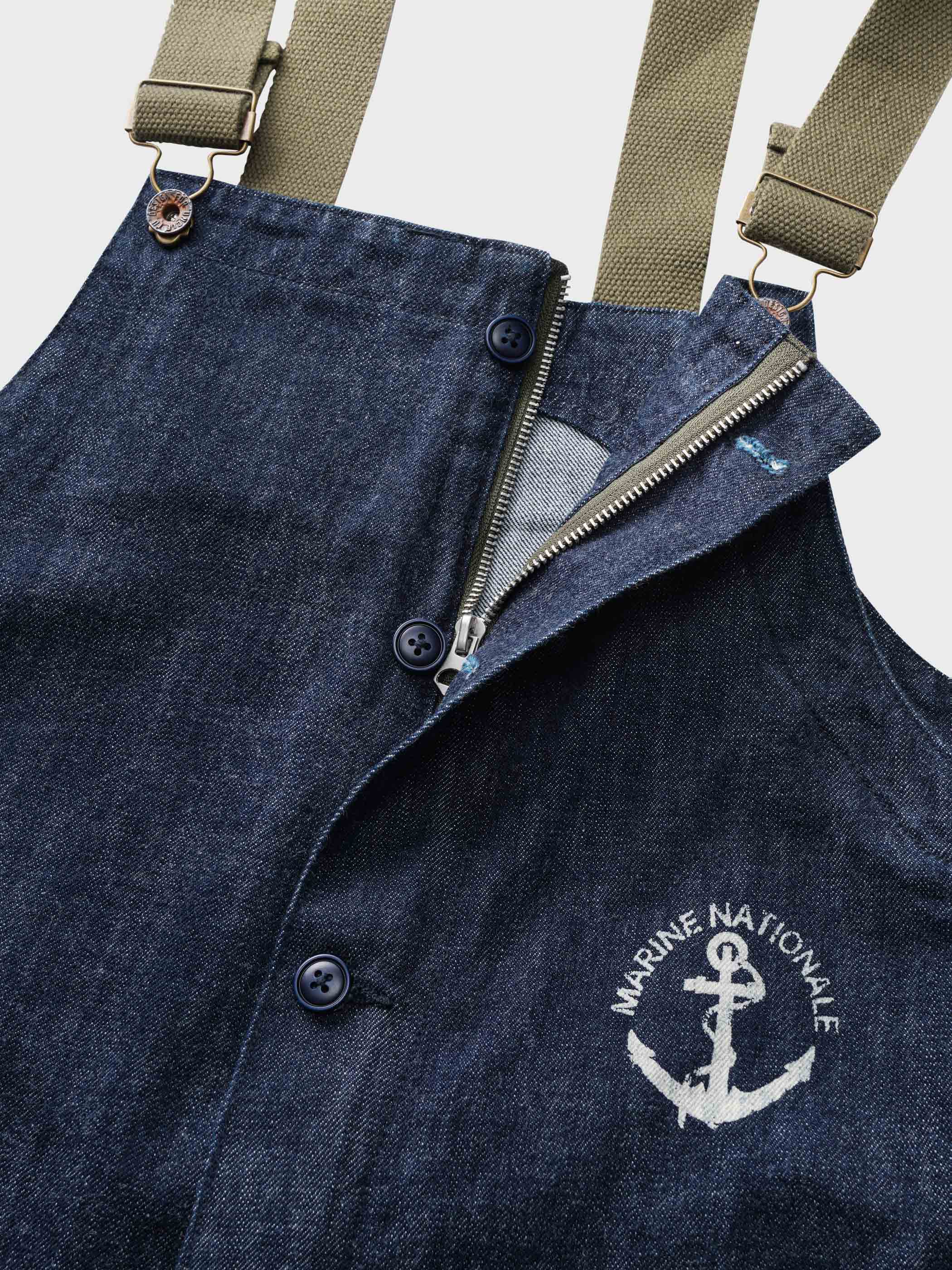 カイ インディゴ セルビッジ デニムオーバーオール