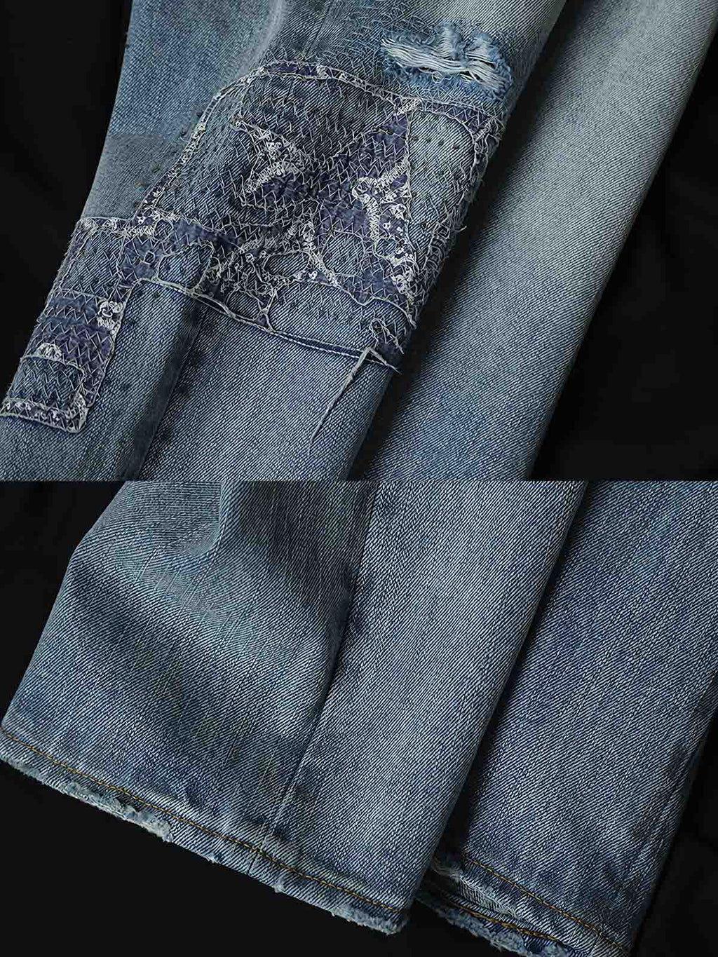 アオイリペアデニムジーンズ