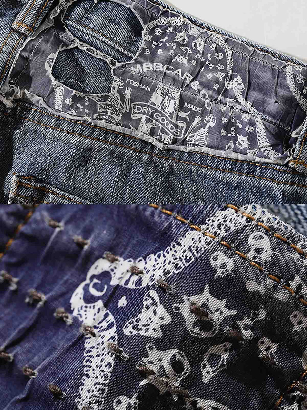 アオイリペアデニムジーンズ