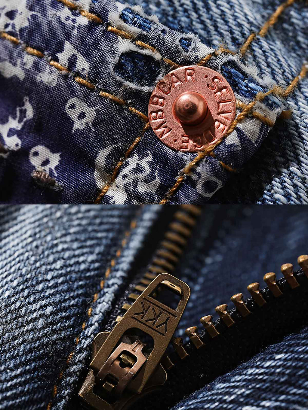 アオイリペアデニムジーンズ