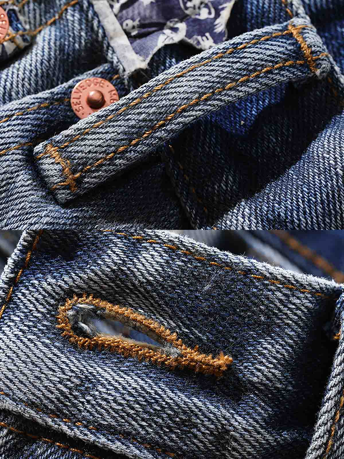 アオイリペアデニムジーンズ