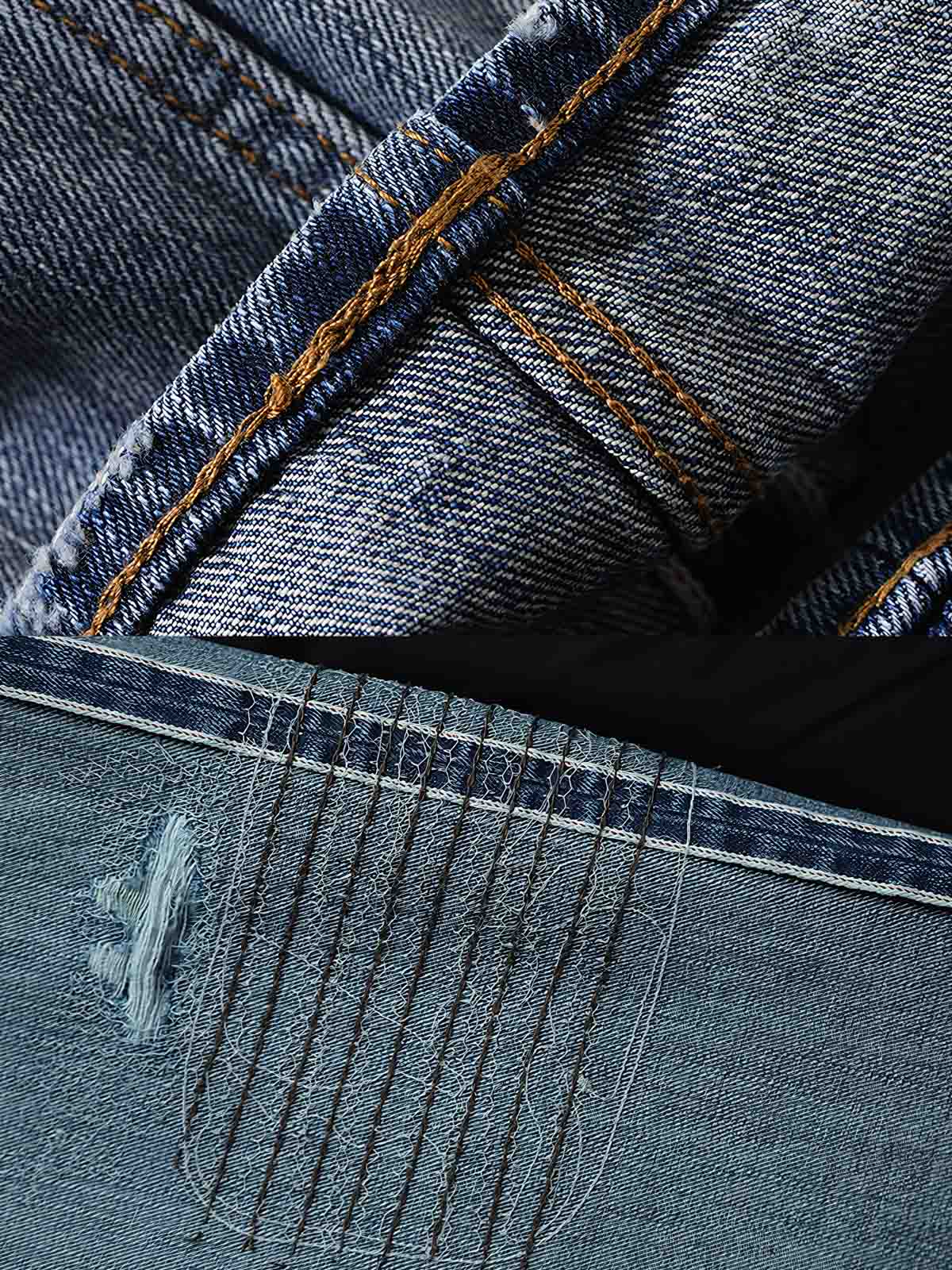 アオイリペアデニムジーンズ