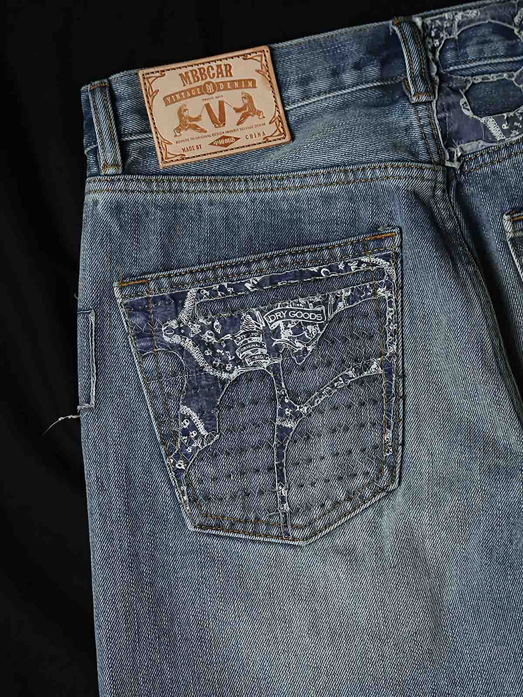 アオイリペアデニムジーンズ