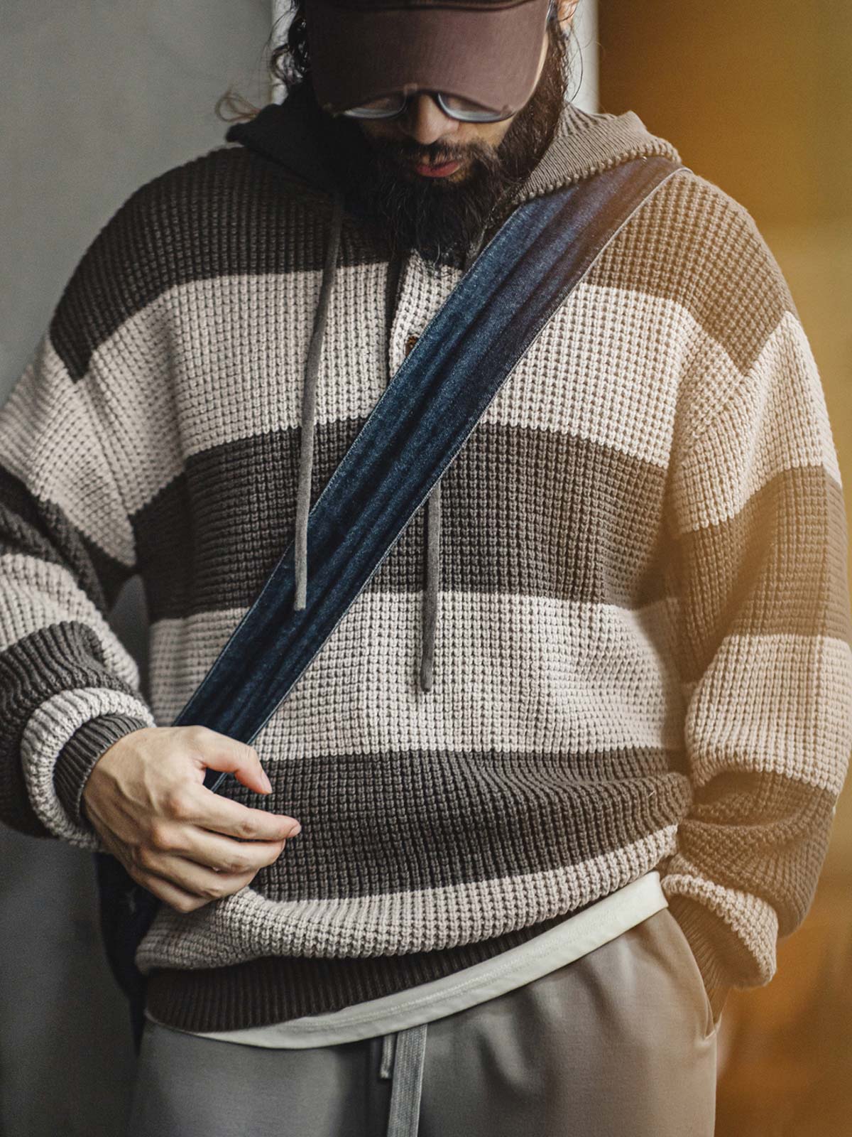 レオ ボーダー ニット パーカ