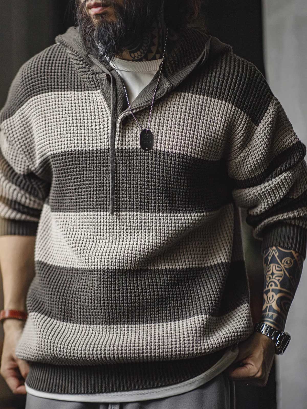 レオ ボーダー ニット パーカ