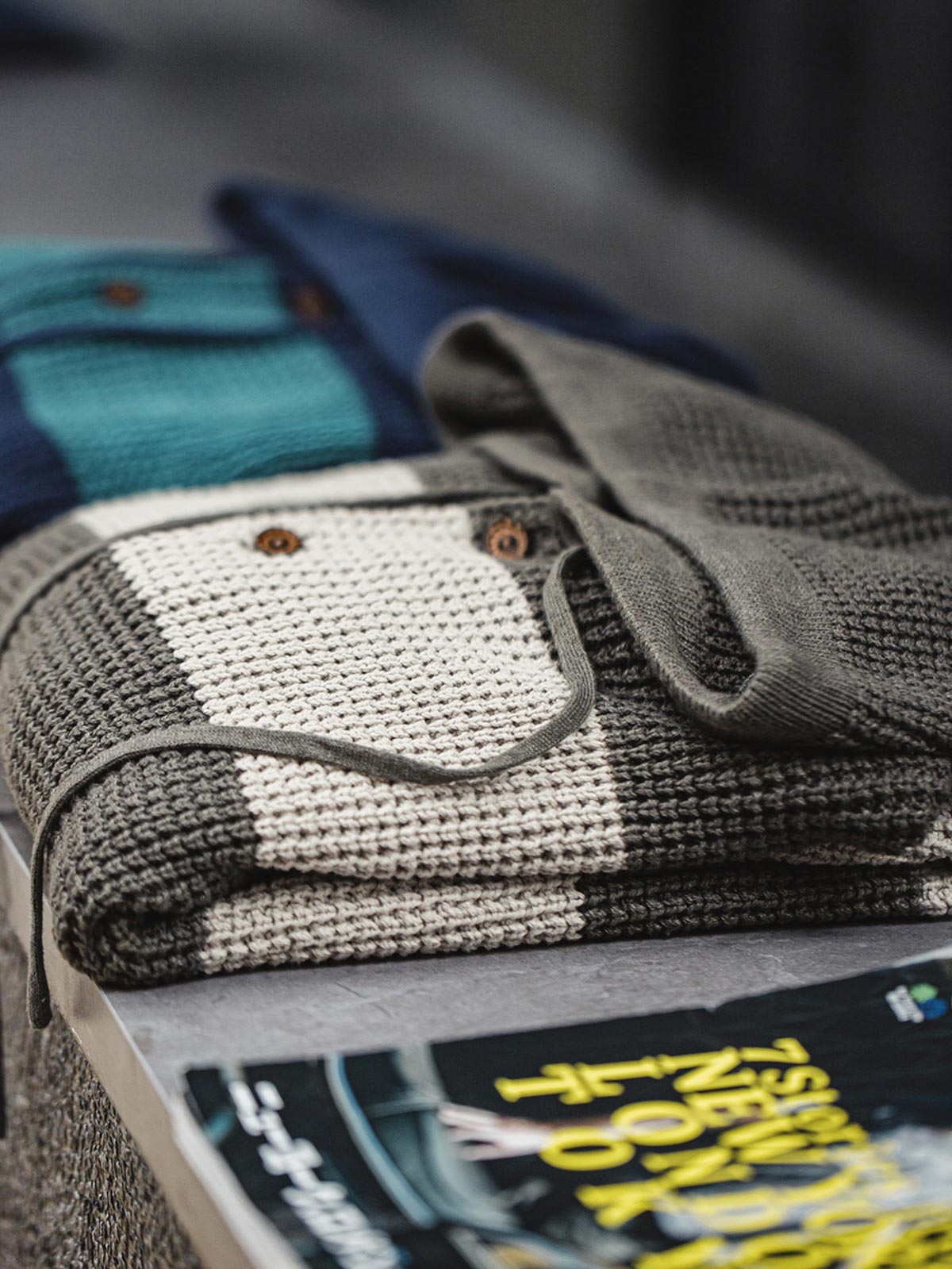 レオ ボーダー ニット パーカ