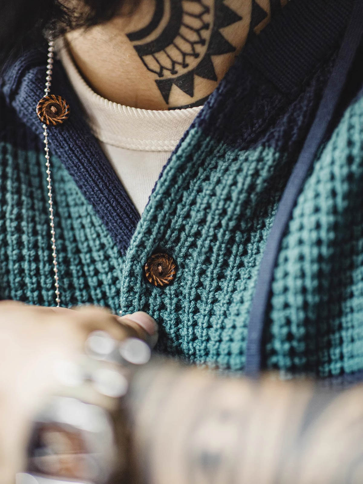 レオ ボーダー ニット パーカ