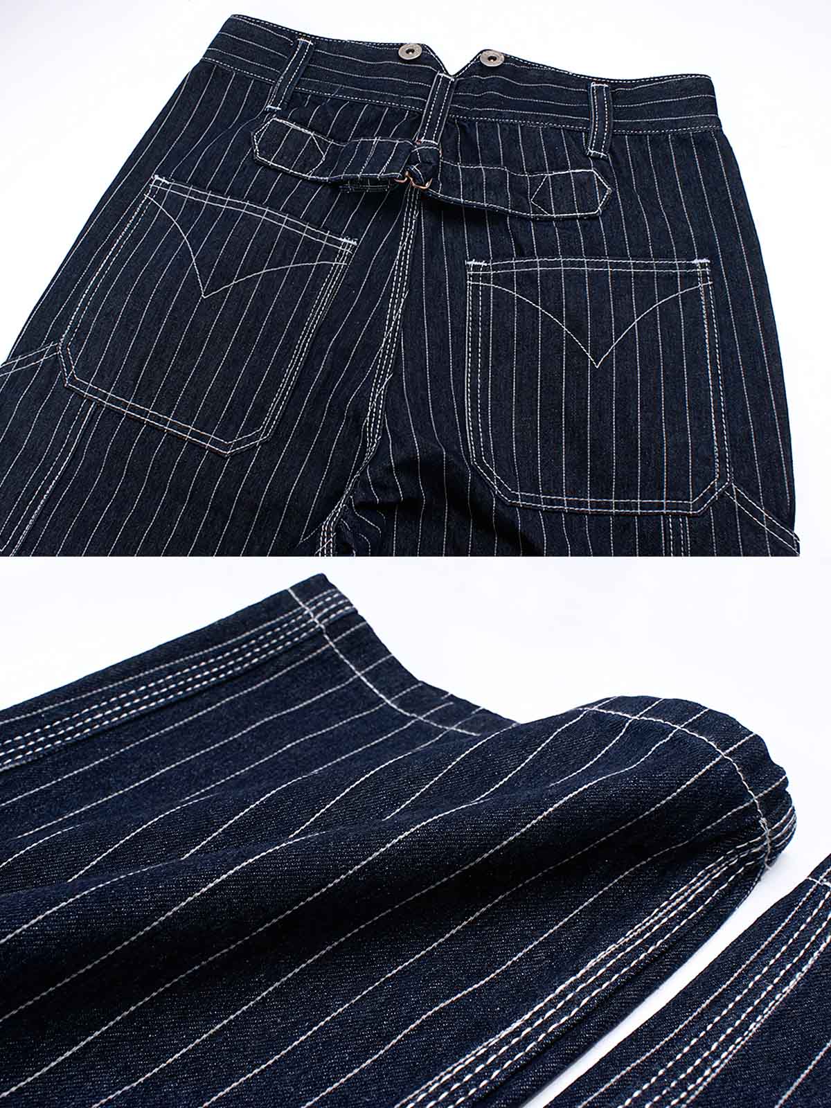 ハルピンストライプデニムパンツ