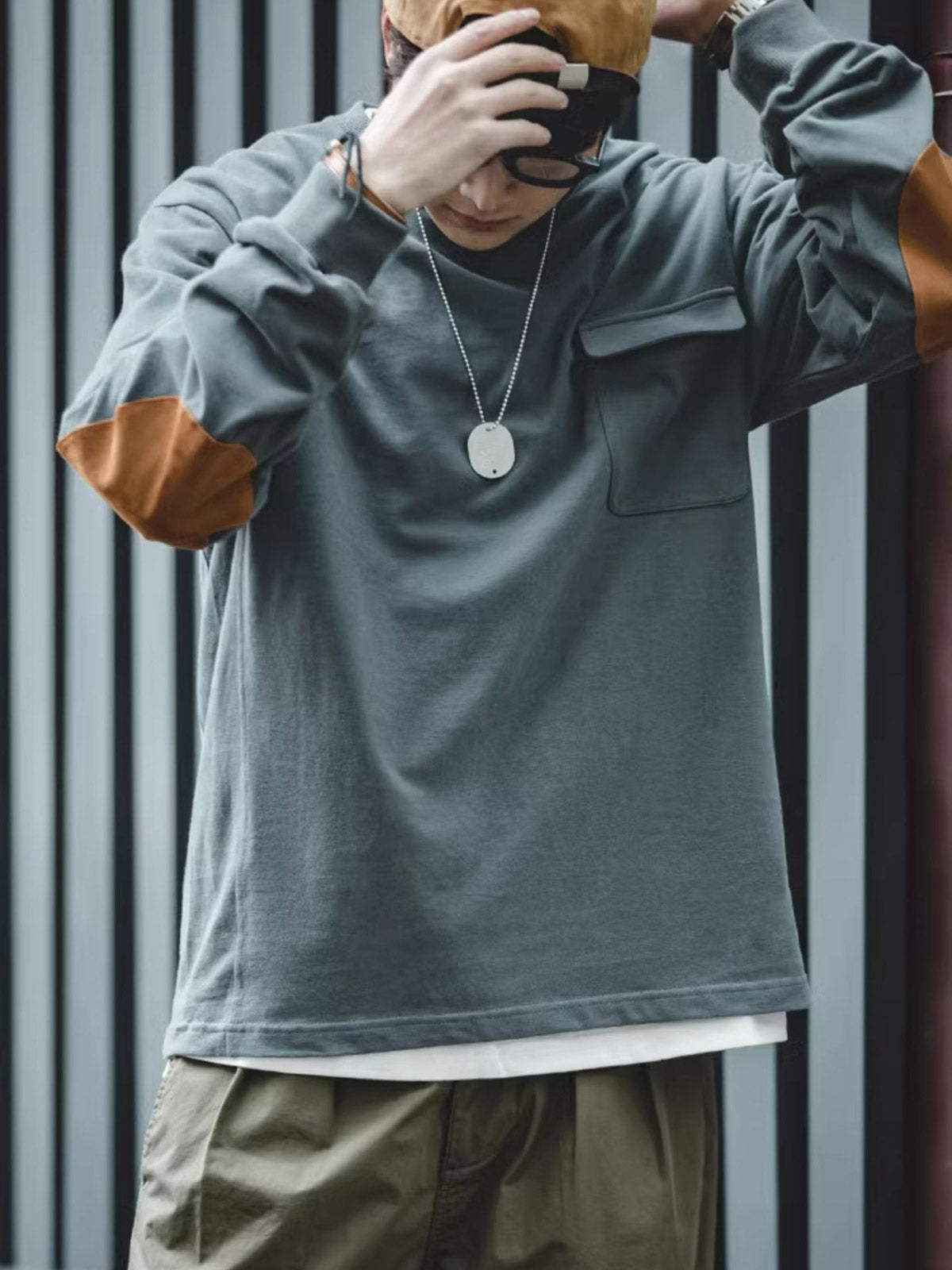 ユウ ワークポケットロングスリーブTシャツ