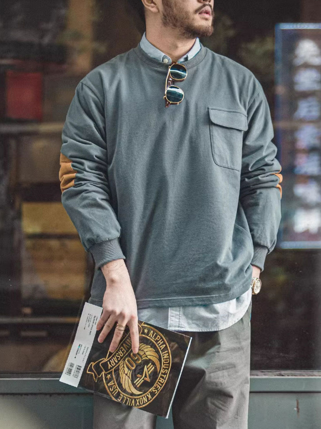 ユウ ワークポケットロングスリーブTシャツ