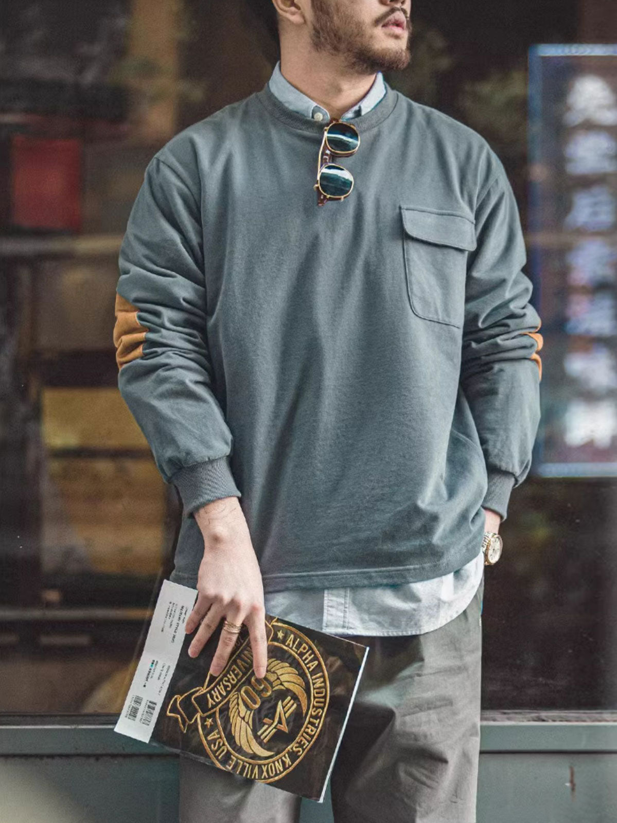 ユウ ワークポケットロングスリーブTシャツ