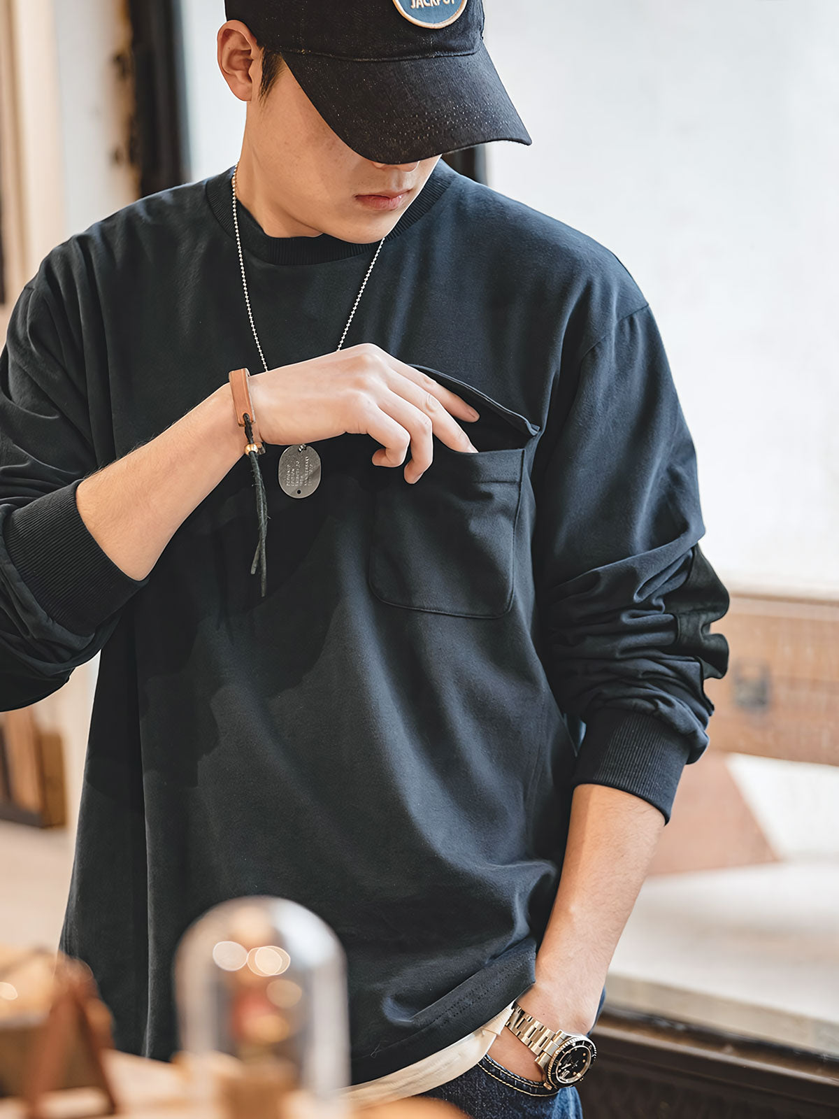 ユウ ワークポケットロングスリーブTシャツ